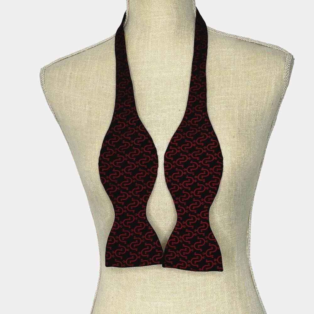 Hermes Vintage Red Spur Bow Tie
